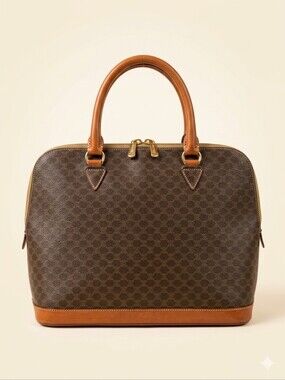 Vintage Celine Macadam Dome Bag - Brown